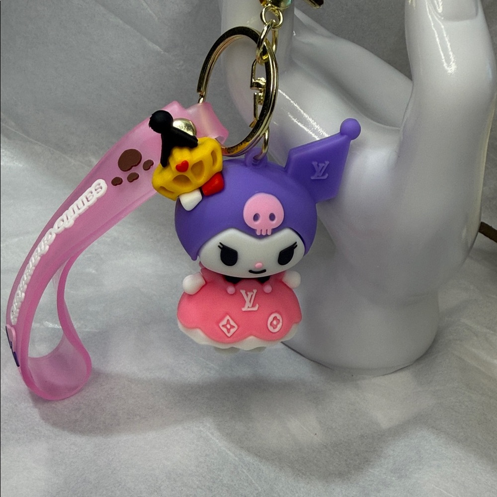 Cute Kuromi Keychain In Monogram Print - Picture 6 of 6